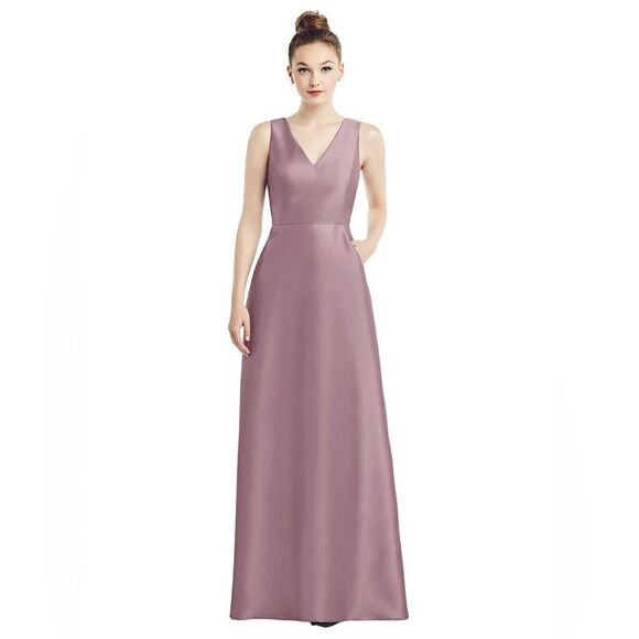 Alfred Sung satin maxi dress in toasted sugar plus size 14 d778 - Picture 2 of 8